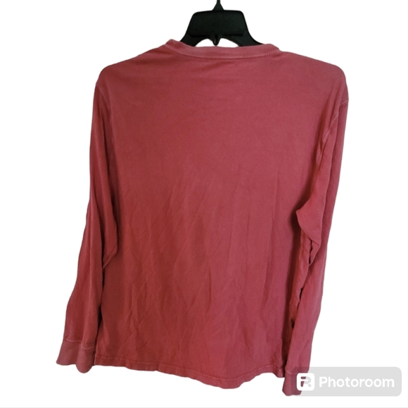 American Eagle Red Acid Washed Long Sleeve Standar Fit Tee Size Large - Picture 3 of 7